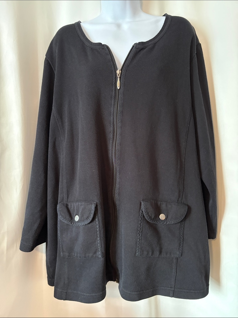 Penningtons Black Zip-Front Cardigan Jacket